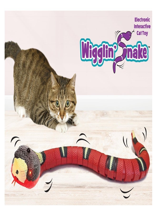 سبوت لعبة SPOT Wigglin' Snake - لعبة إلكترونية تفاعلية للقطط، ثعبان يعمل باللمس ينزلق ويتحرك لتسلية القطط والقطط الصغيرة، مستشعرات ذكية تكشف وتتجنب الأشياء، قابلة لإعادة الشحن عبر منفذ USB - 15 بوصة - Image 3